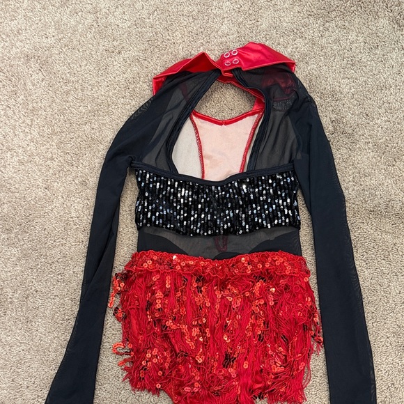 Weissman Red and Black Sequin Dance Costume - Picture 2 of 2